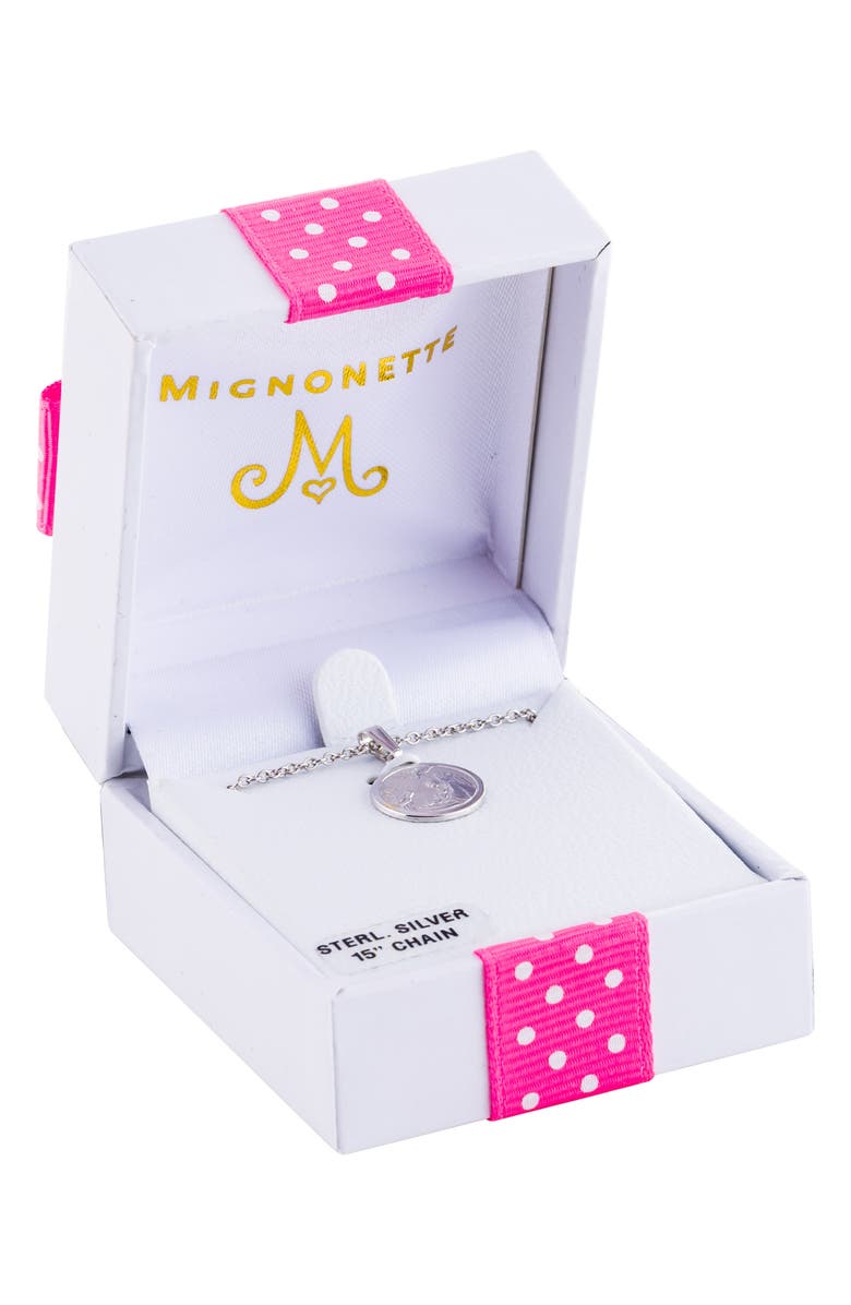 Mignonette Sterling Silver Guardian Angel Pendant Necklace, Alternate, color, Silver