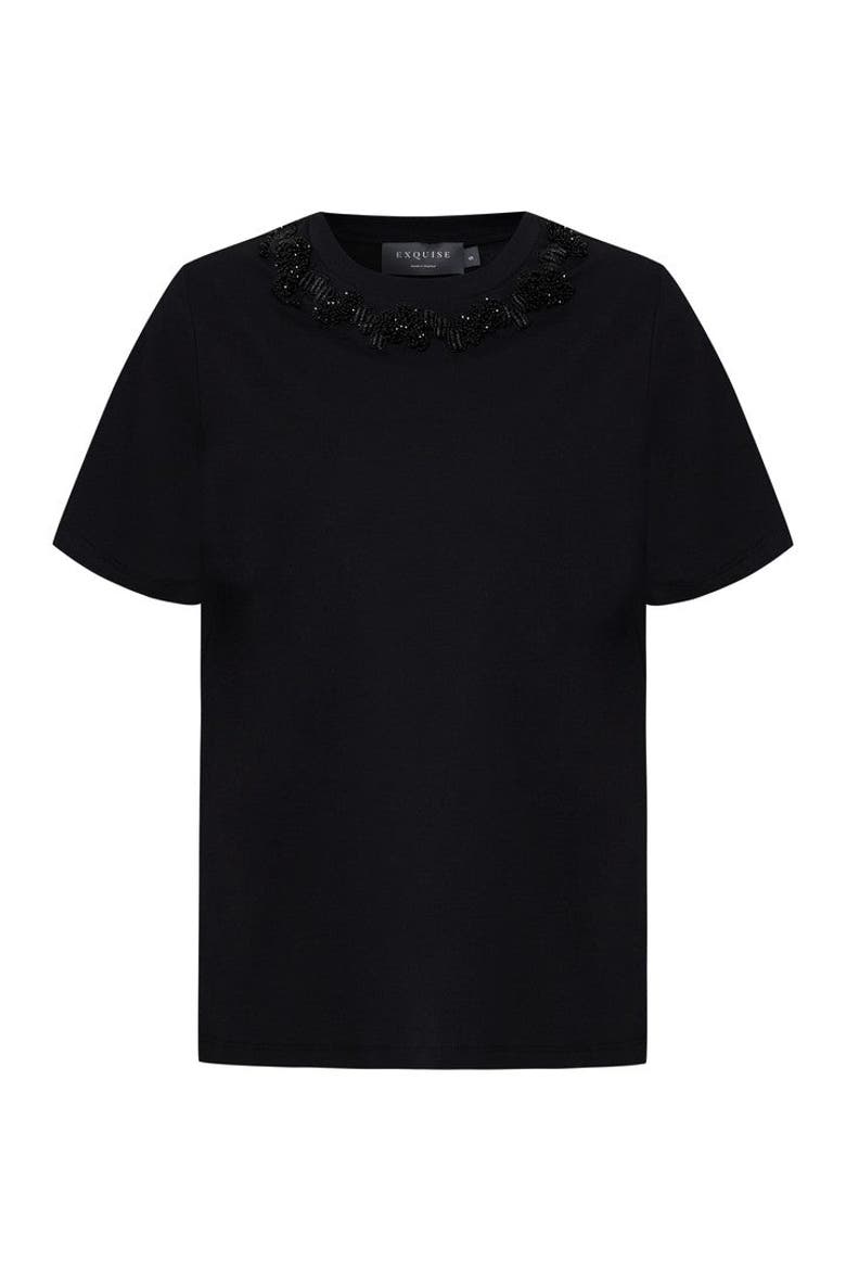 Liliana Short Sleeve Crew Neck Tshirt, Alternate, color, BLACK
