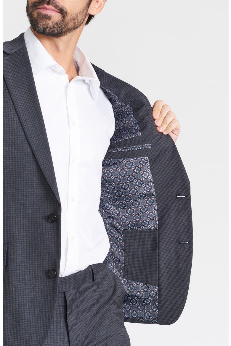 Hoxton Check Notch Lapel Suit, Alternate, color, GREY