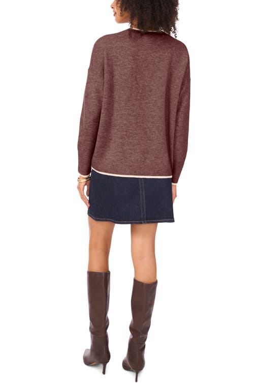 Vince Camuto Tipped Crewneck Sweater In Multi