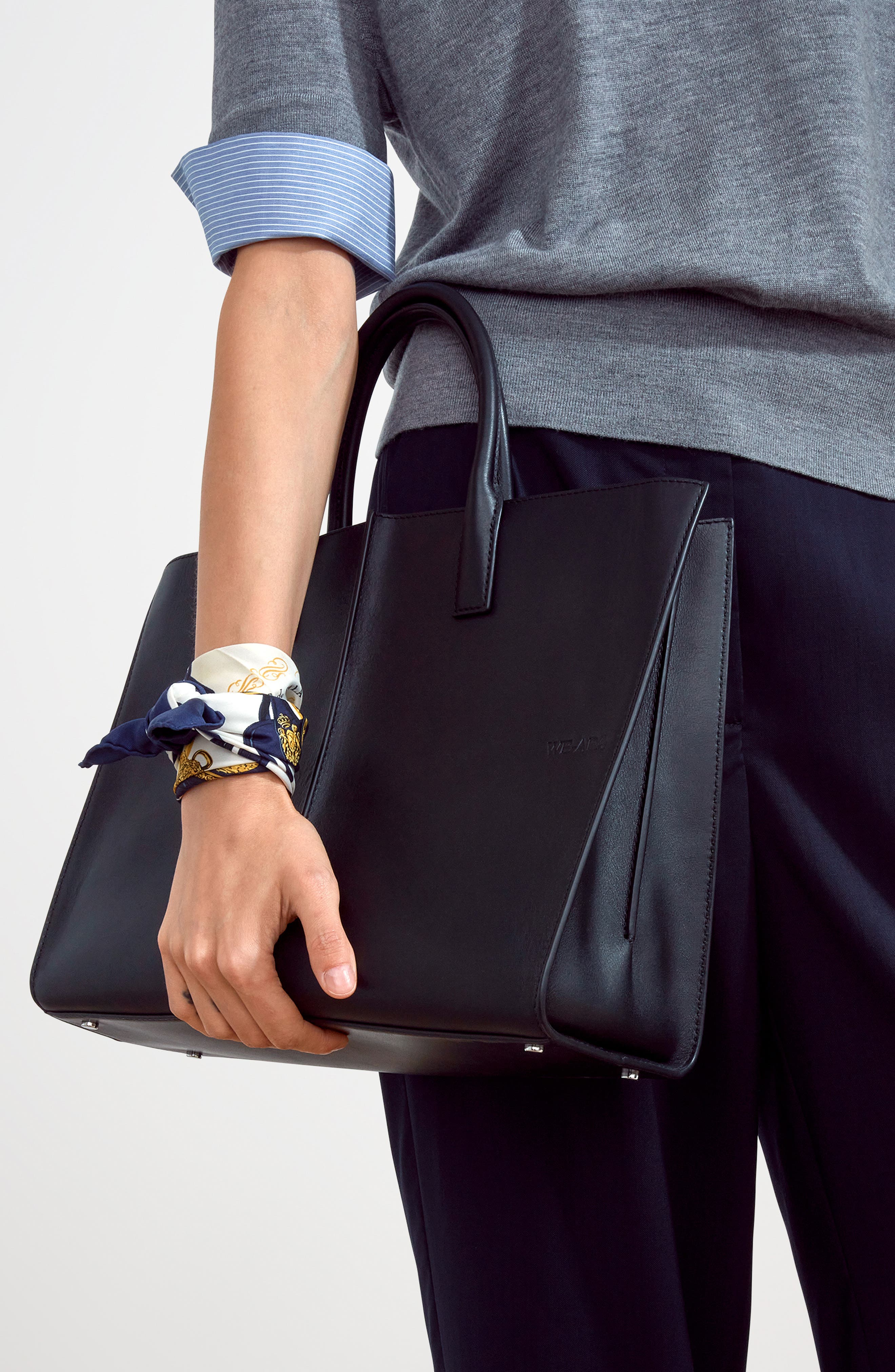 WE-AR4 The Industry Leather Tote, Alternate, color, Black