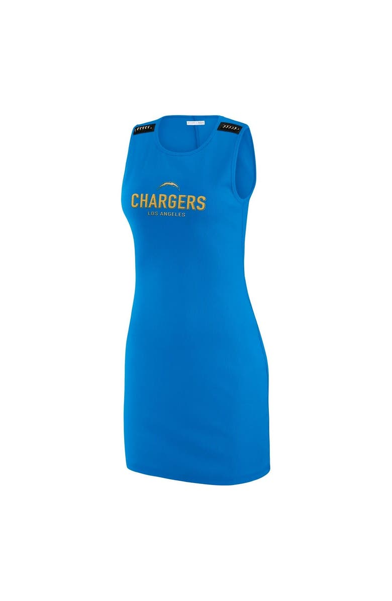 WEAR by Erin Andrews Women's WEAR by Erin Andrews x Gracie Hunt Powder Blue Los Angeles Chargers Ribbed Tank Dress, Alternate, color, Powder Blue