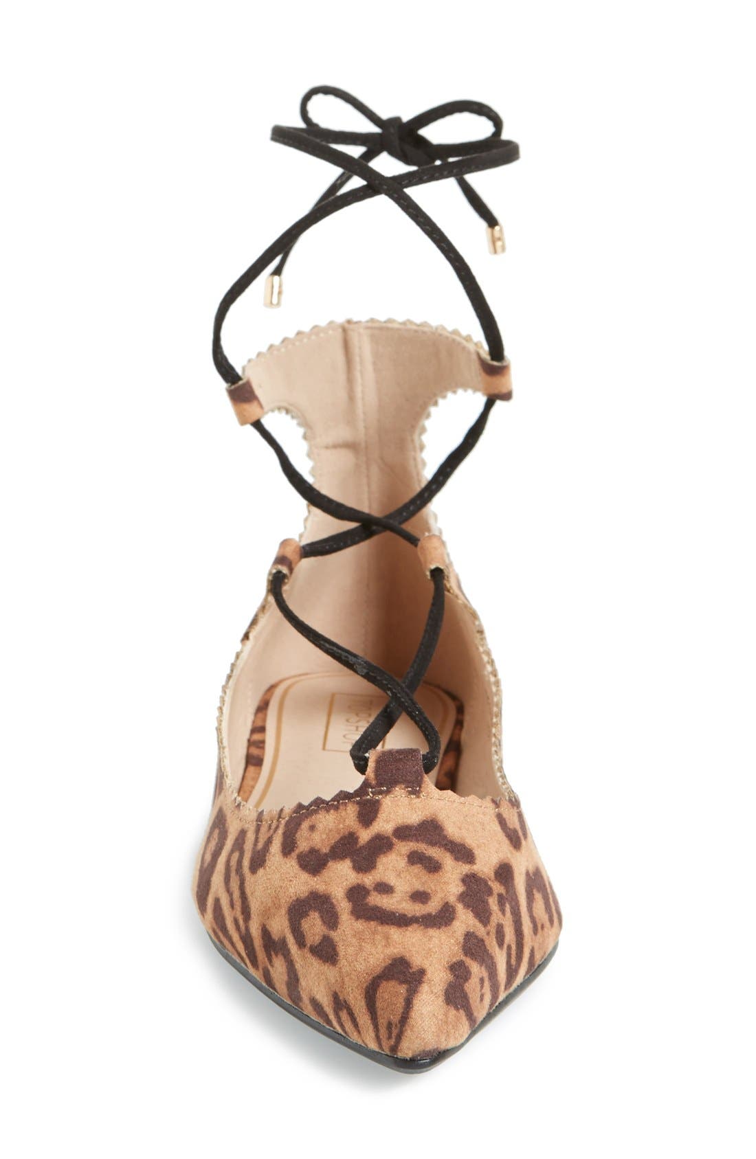 Topshop 'Finest' Pointy Toe Ghillie Flat, Alternate, color, 