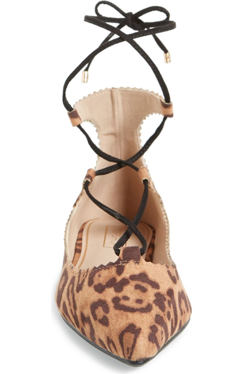 Topshop 'Finest' Pointy Toe Ghillie Flat, Alternate, color,