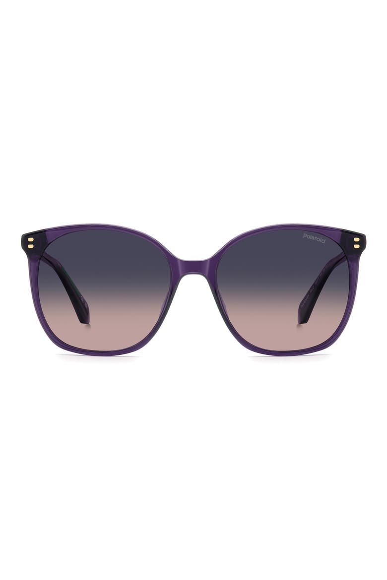 55mm Polarized Gradient Square Sunglasses, Main, color, VIOLET/ BLUE SF POLAR