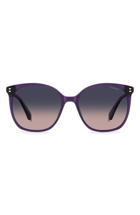 55mm Polarized Gradient Square Sunglasses