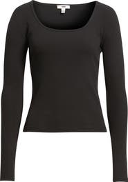 Mavi Jeans Square Neck Long Sleeve T-Shirt