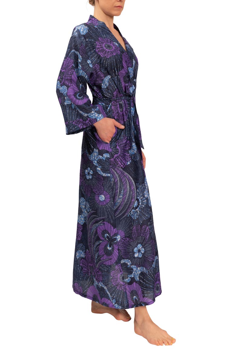Colette Cotton Robe, Alternate, color, MIDNIGHT GARDEN