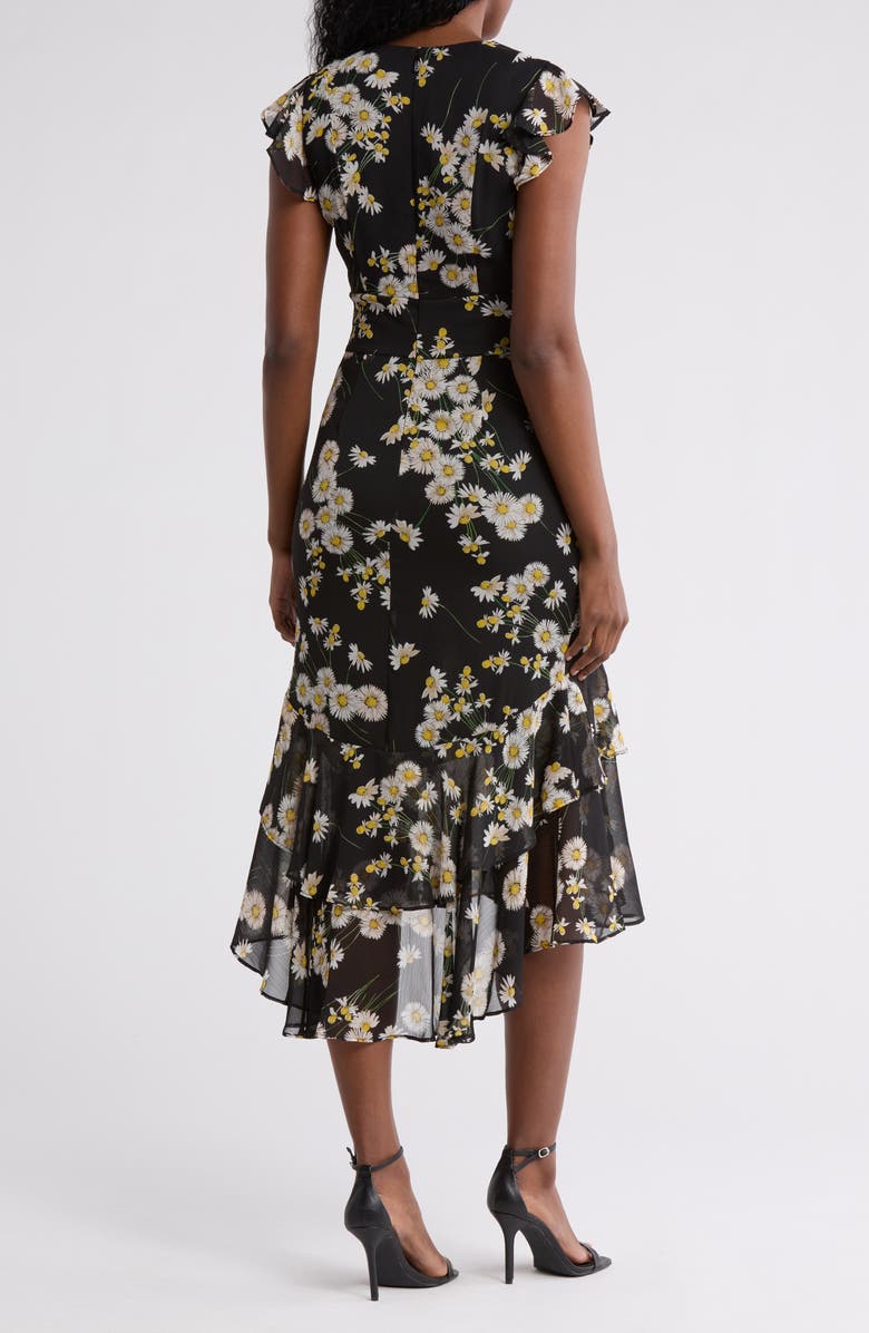 Tommy Hilfiger Floral Cap Sleeve Empire Waist Tiered Midi Dress, Alternate, color, 