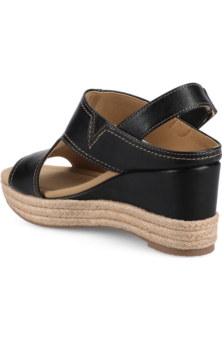 Journee Collection Rayleigh Wedge Sandal, Alternate, color, Black
