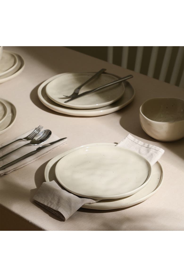Mirella Stoneware 24-Piece Dinnerware Set, Alternate, color, Beige