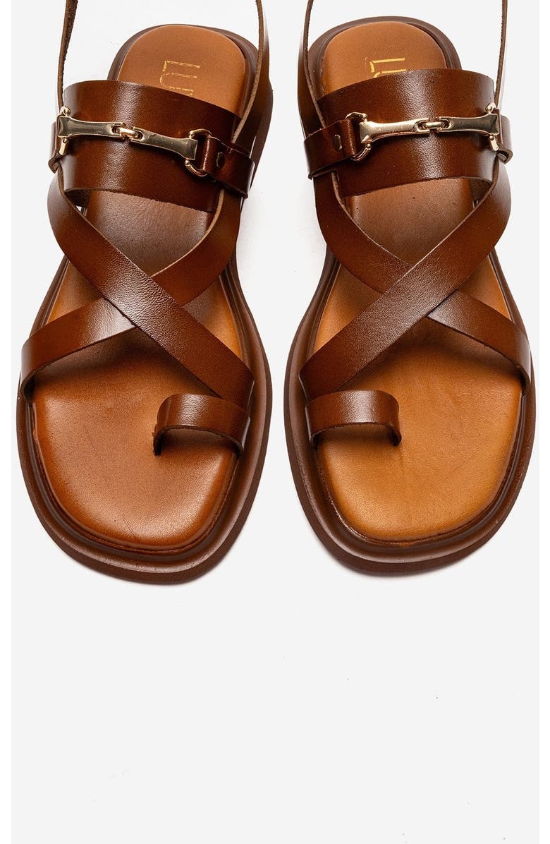 Forever & Always Shoes Fabiana Leather Thong Sandal, Alternate, color, Cognac