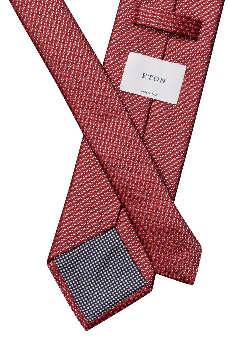 Eton Red Textured Solid Silk Tie, Alternate, color, Medium Red