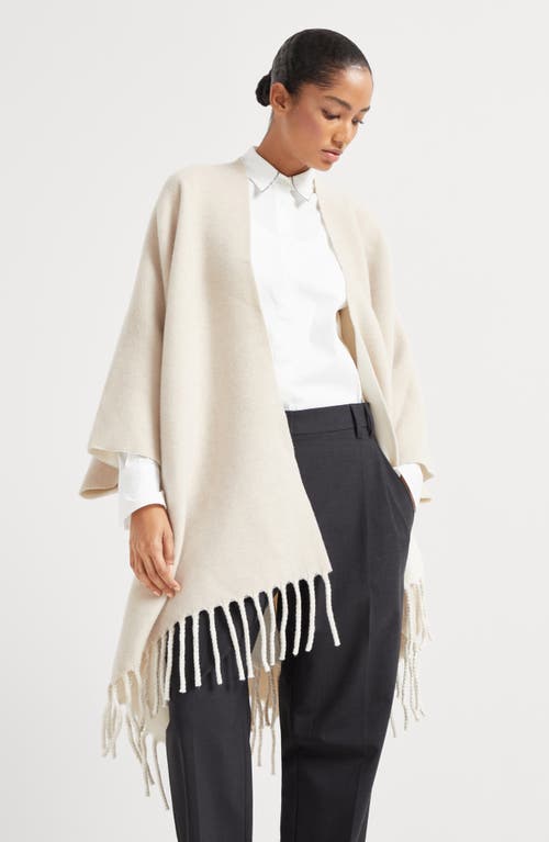 Brunello Cucinelli Gestricktes Cape Mit Fransensaum In Panama