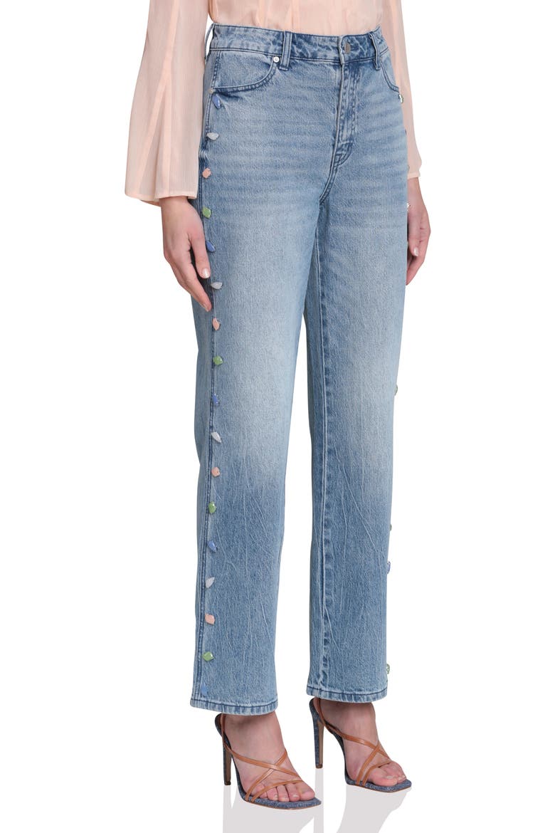 Stone Detail Jeans, Alternate, color, FLUTTER WASH