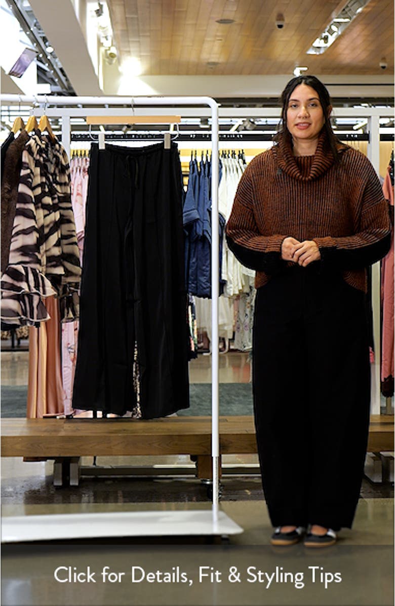 Satin Drawstring Wide Leg Pants, sales video thumbnail