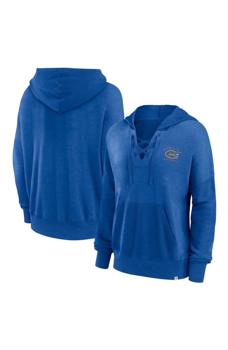 FANATICS Women's Fanatics Branded Heather Royal Florida Gators Campus Lace-Up Pullover Hoodie, Main, color, 