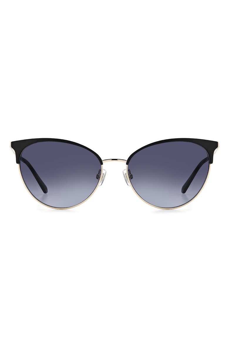 Fossil 55mm Gradient Cat Eye Sunglasses, Main, color, Matte Black