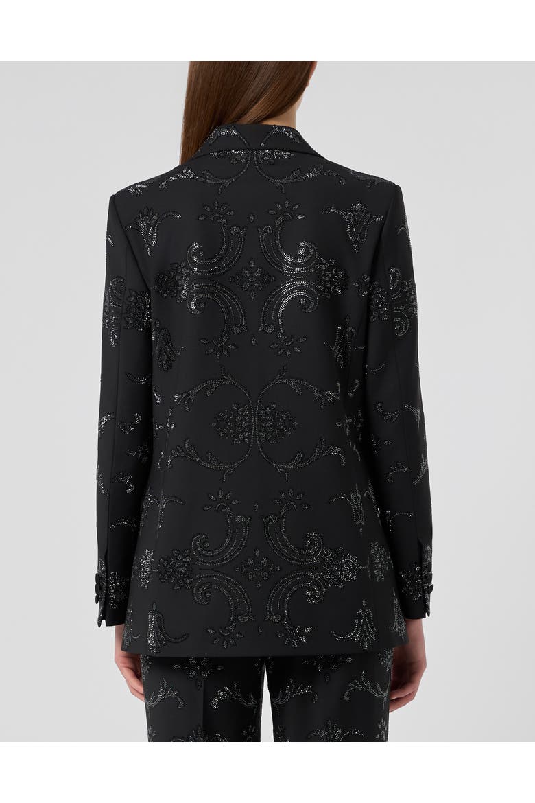 Boyfriend's Fit Blazer Baroque Strass Women, Alternate, color, black
