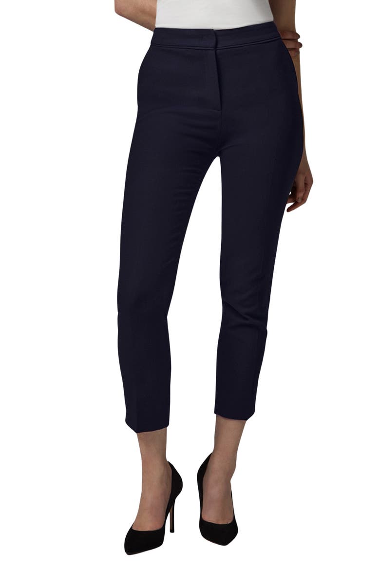 Wiley Crepe Slim Fit Pants, Main, color, BLUE NAVY
