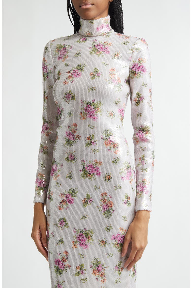 brandon maxwell sequin dress Brandon Maxwell The Esme Sequin Mini Dress w/ Floral Details