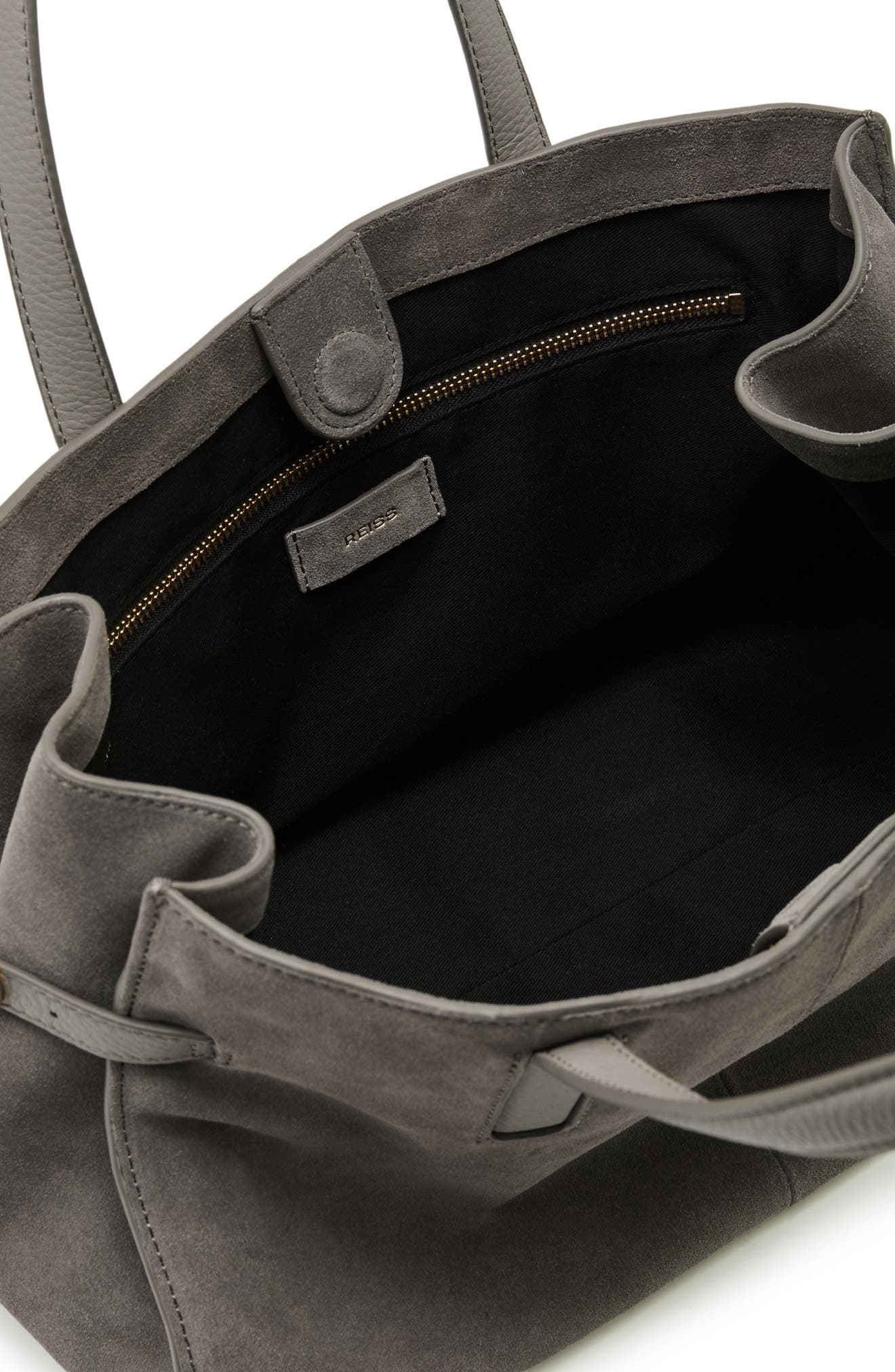 Elise Suede Tote, Alternate, color, GREY