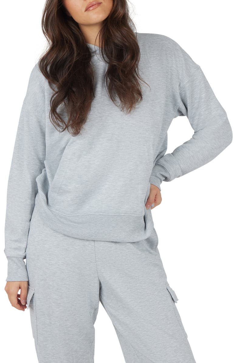 90 DEGREE BY REFLEX Brushed Terry Time Off Perfect Hoodie, Main, color, 