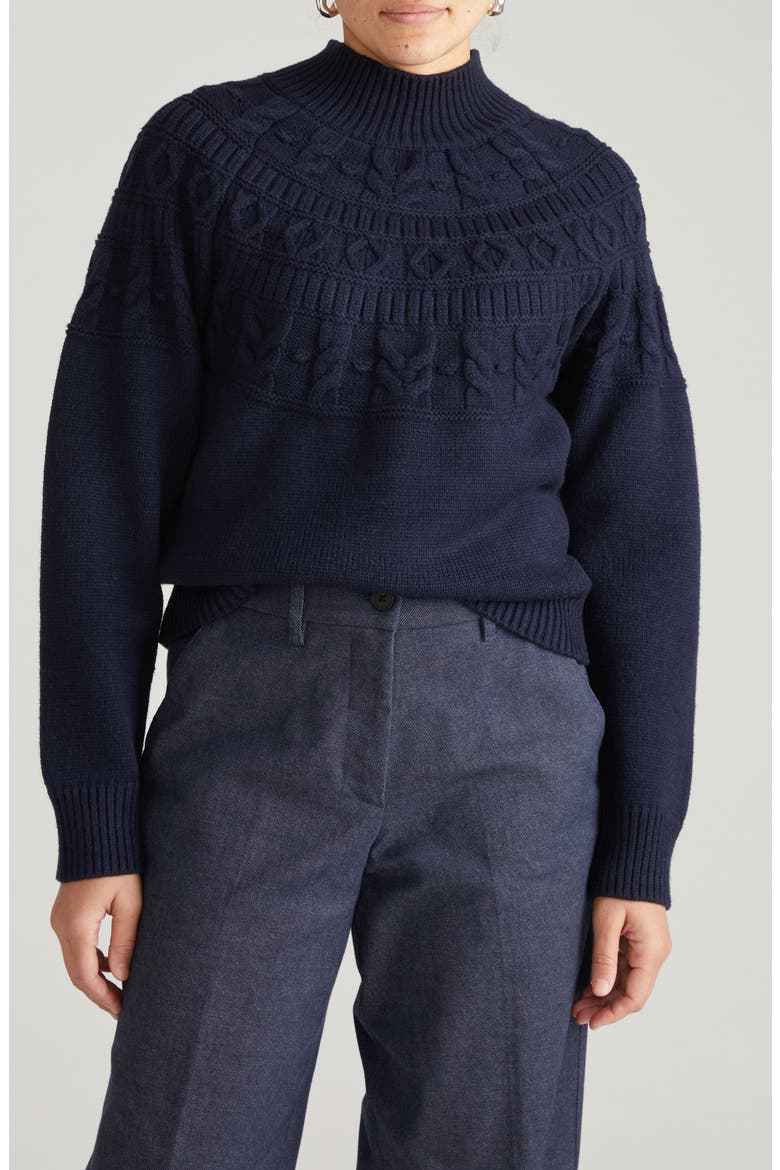 Safiya Mock Neck Sweater, Main, color, MIDNIGHT BLUE