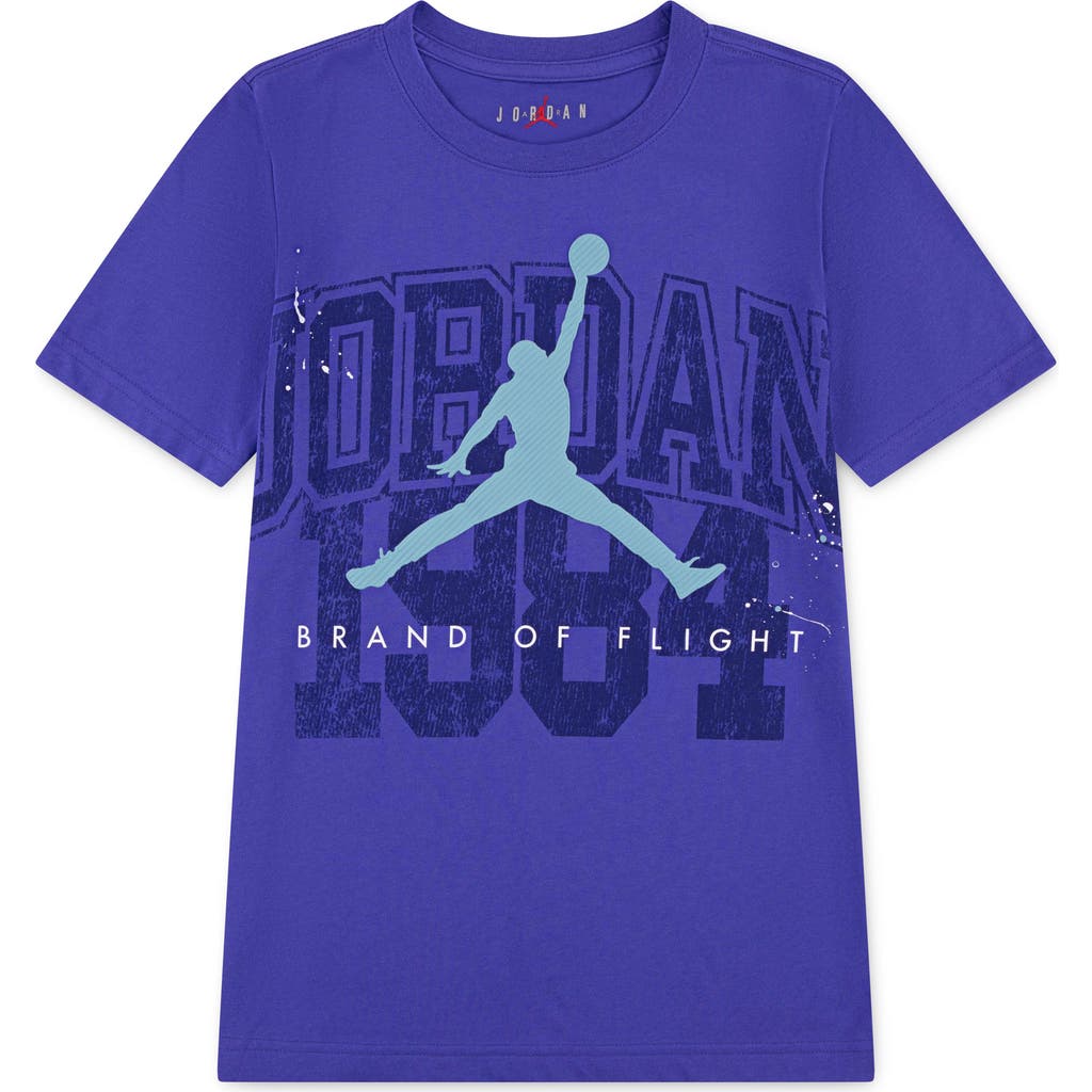 Jordan Kids' Jumpman Paint Splatter Logo Graphic T-shirt In Purple