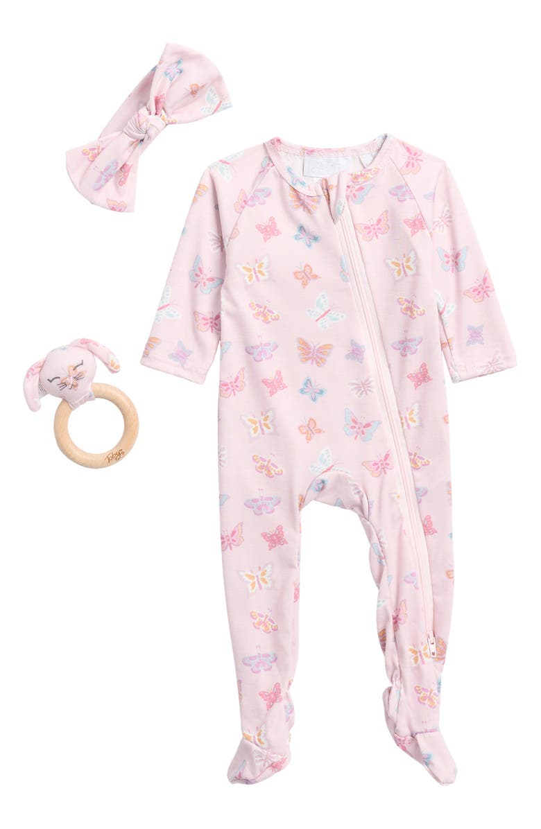Toby Butterfly Footie, Headband & Teether Set, Main, color,