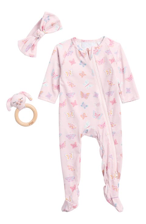 Butterfly Footie, Headband & Teether Set (Baby)