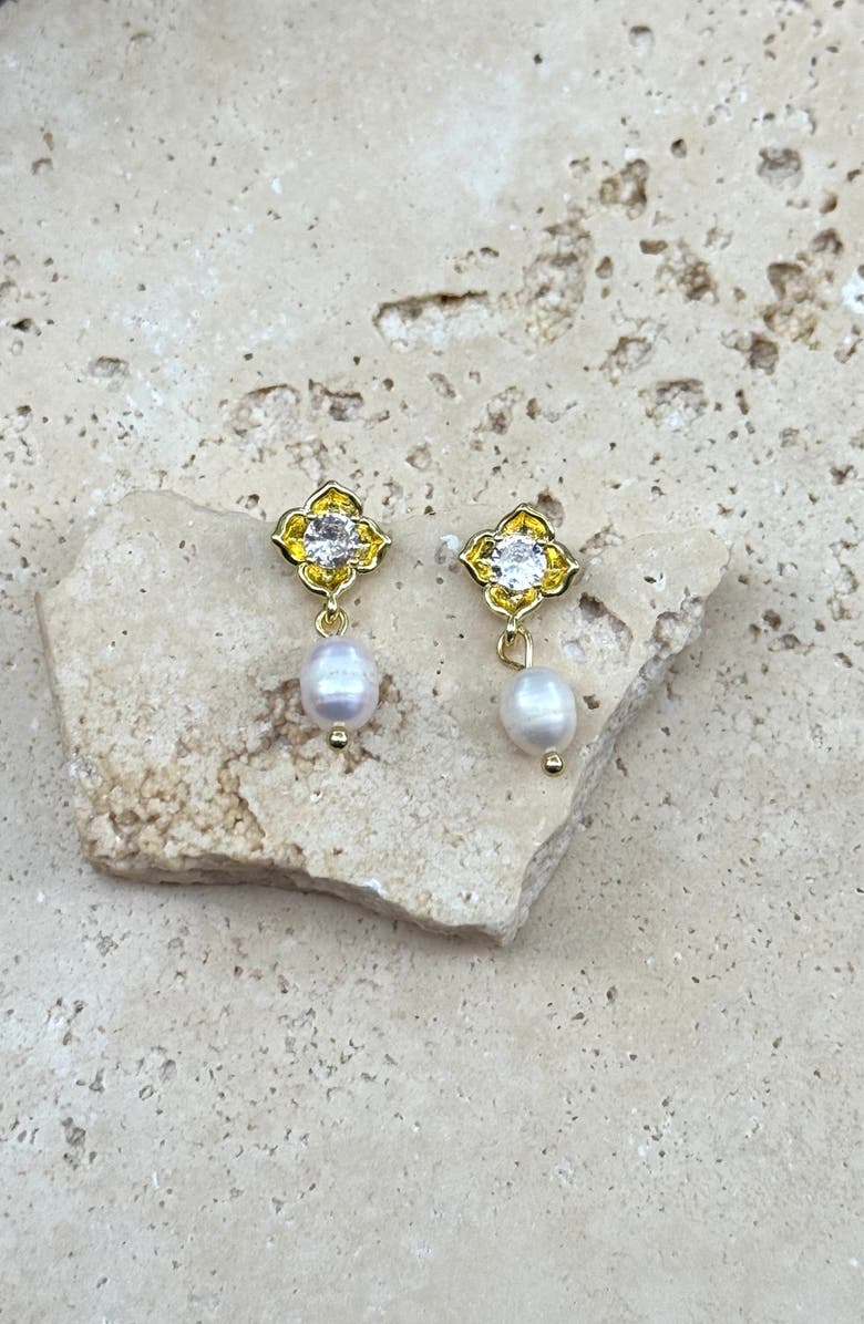 Adornia Crystal & Freshwater Pearl Drop Earrings, Alternate, color, White