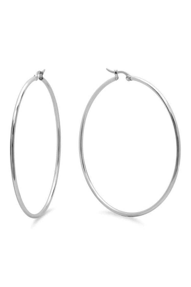 60mm Hoop Earrings, Main, color, SILVER