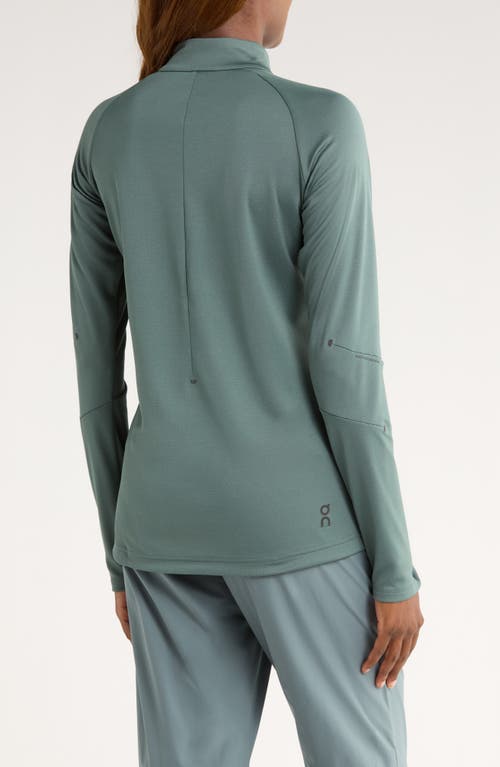 On Climate Quarter Zip Running Top In Green