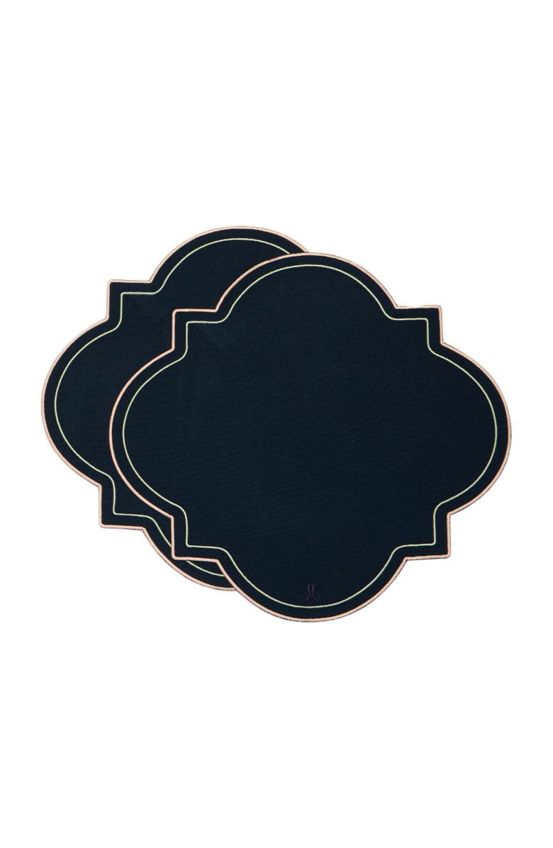 La DoubleJ Medallion Placemats Set Of 2, Main, color, Solid Navy