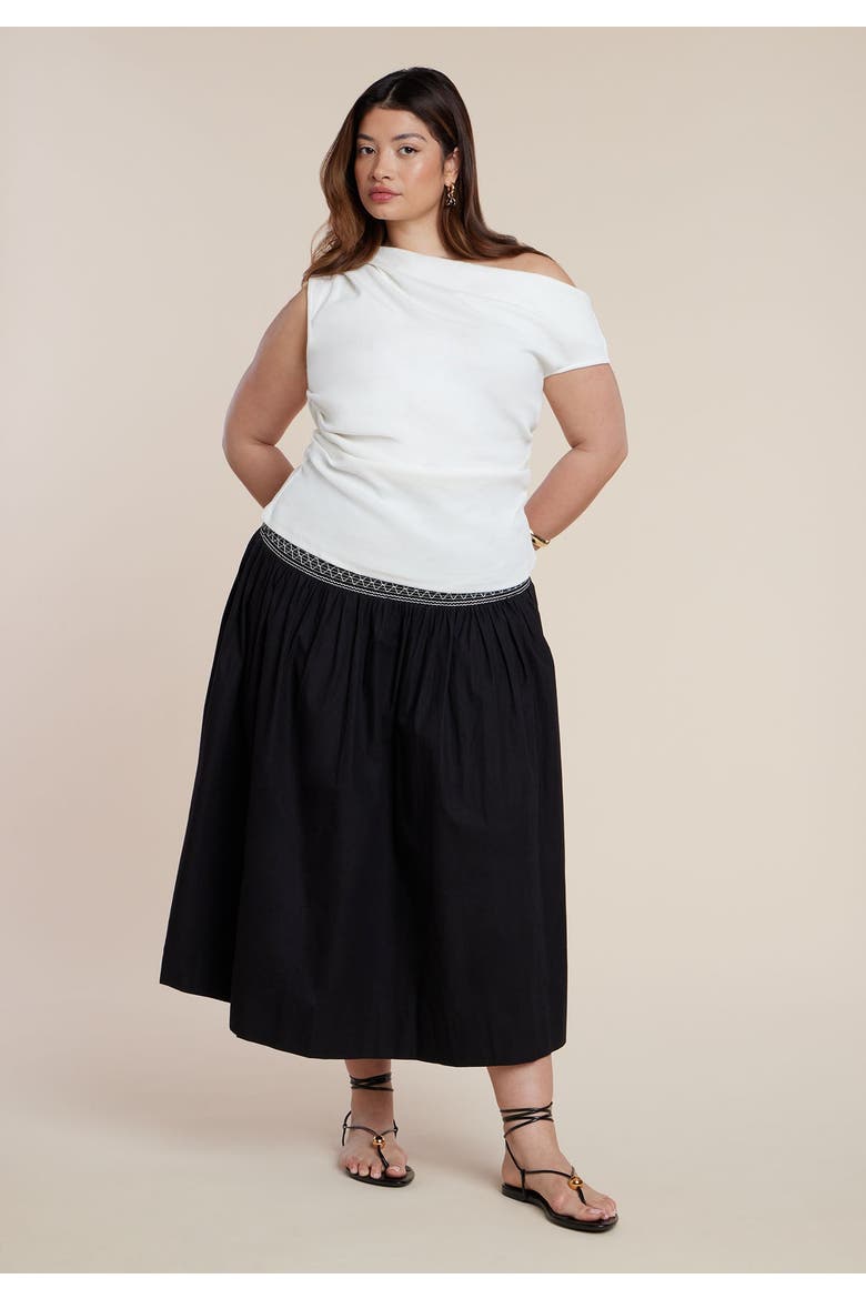 Asymmetrical Shirred Top, Alternate, color, DEW