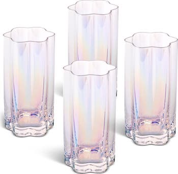 Flower Set of 4 Highball Glasses
