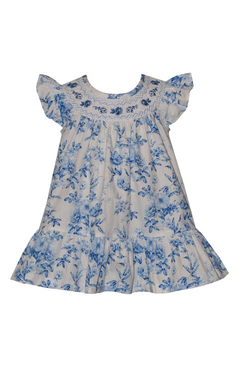 Kids' Floral Smocked Yoke Cotton Party Dress (Baby & Toddler)