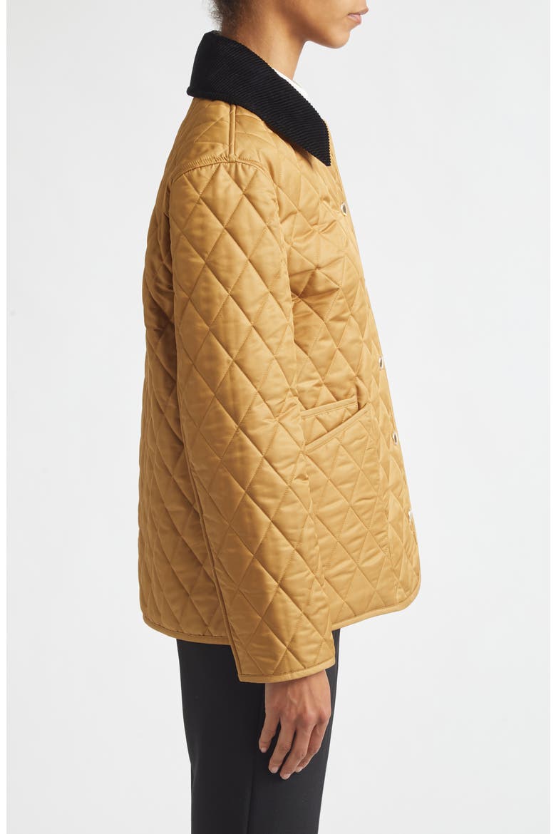 Dranefeld Corduroy Collar Quilted Jacket, Alternate, color, CAMEL