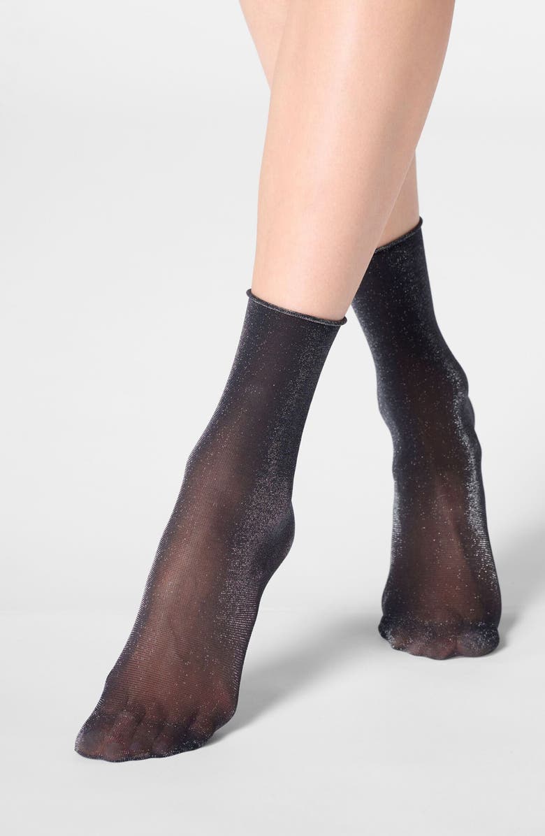 Oroblu Assorted 2-Pack Metallic Crew Socks, Main, color, 