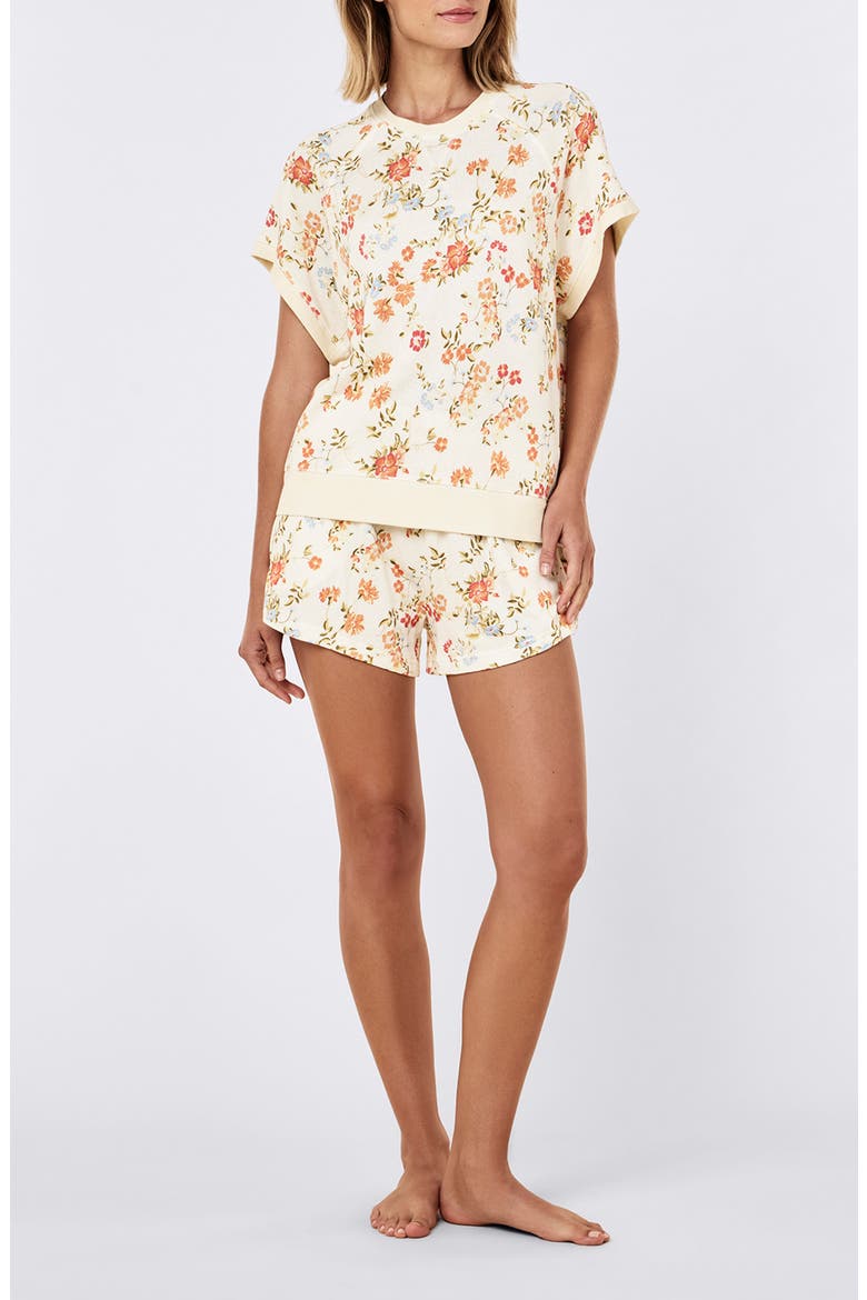 Amber Floral Cotton Sleep Top, Alternate, color, AMBER FLORAL