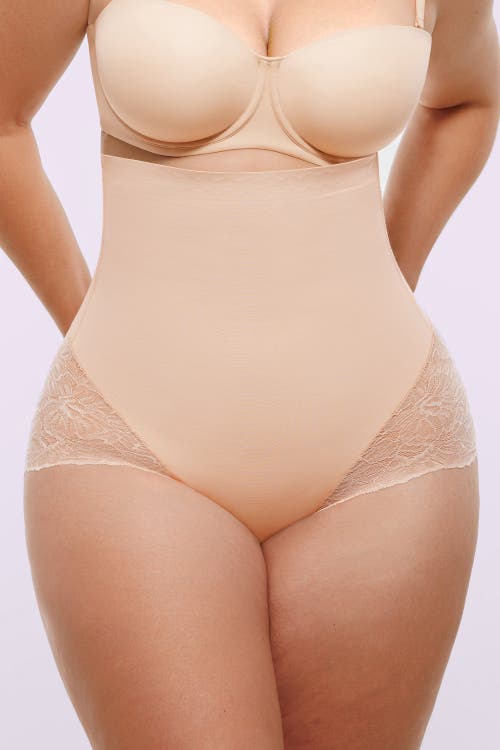 Shapellx Mesh Smooth High-waisted Sheer Lace Brief In Neutral