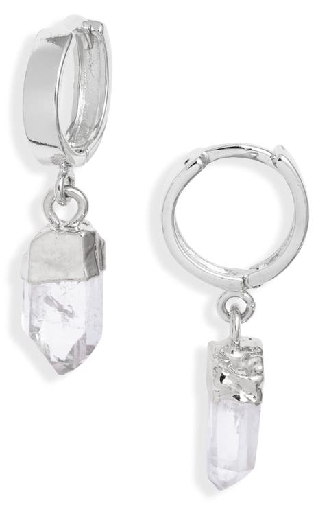 Aura Quartz Huggie Hoop Earrings