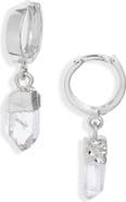 Child of Wild Aura Quartz Huggie Hoop Earrings