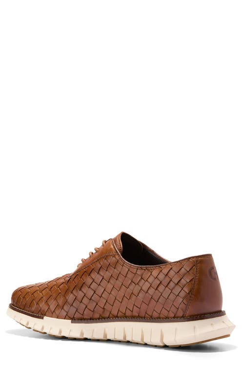 Cole Haan Zerøgrand Remastered Woven Oxford In British Tan/dark Natural