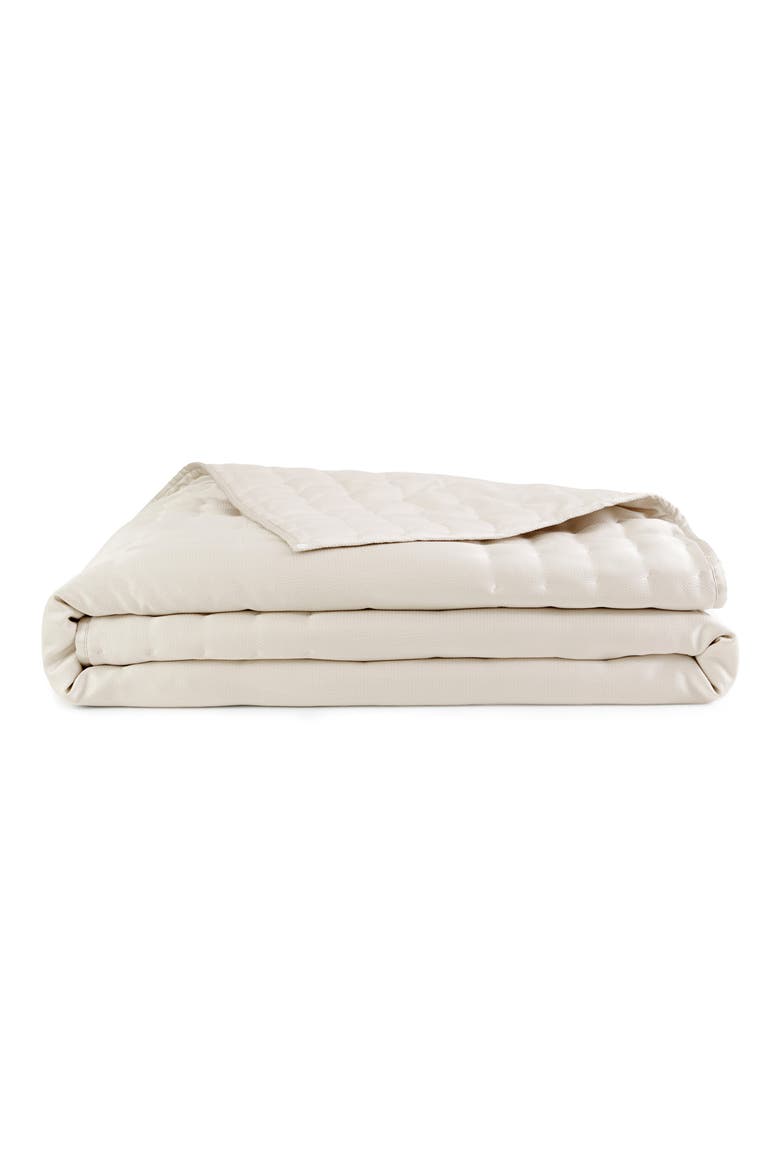 Hammered Silk & Cotton Blend Quilt, Main, color, IVORY