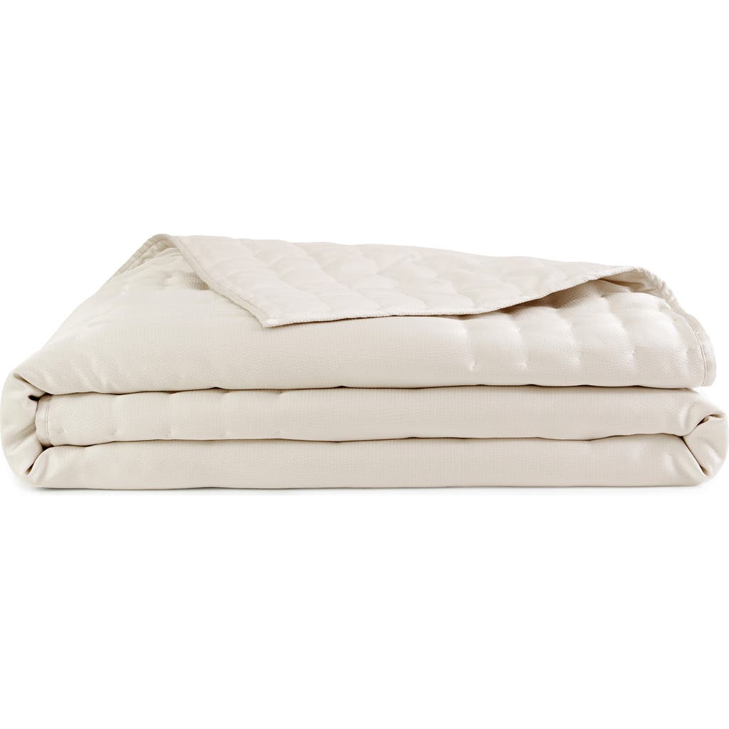 Donna Karan Hammered Silk & Cotton Blend Quilt In White
