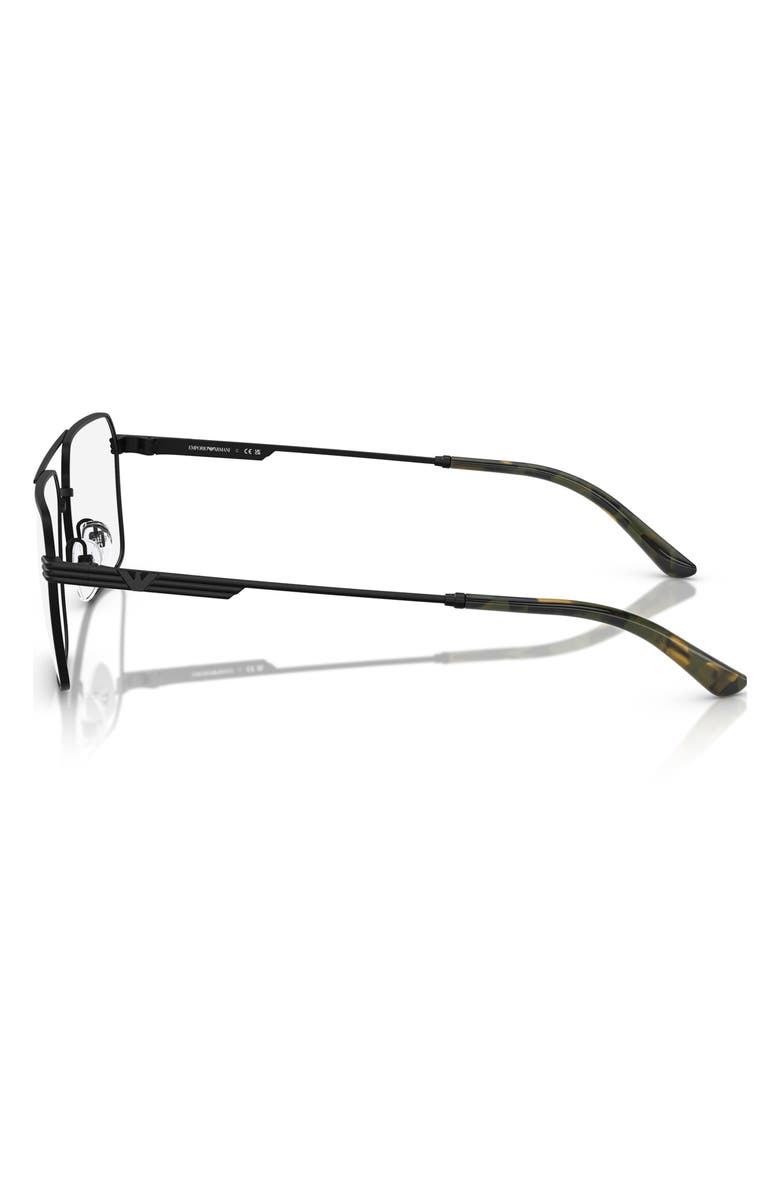Emporio Armani 57mm Square Optical Glasses, Alternate, color, Matte Black / Demo Lens