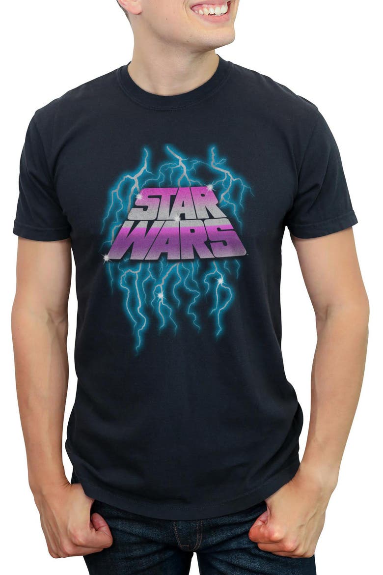 Men's Star Wars Lightning Logo Graphic T-Shirt, Main, color, Black