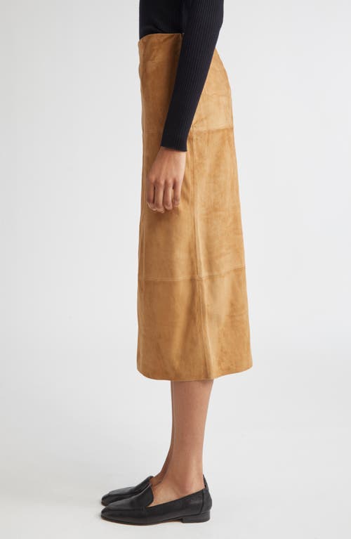 Proenza Schouler Nadia Suede Midi Skirt In Yellow
